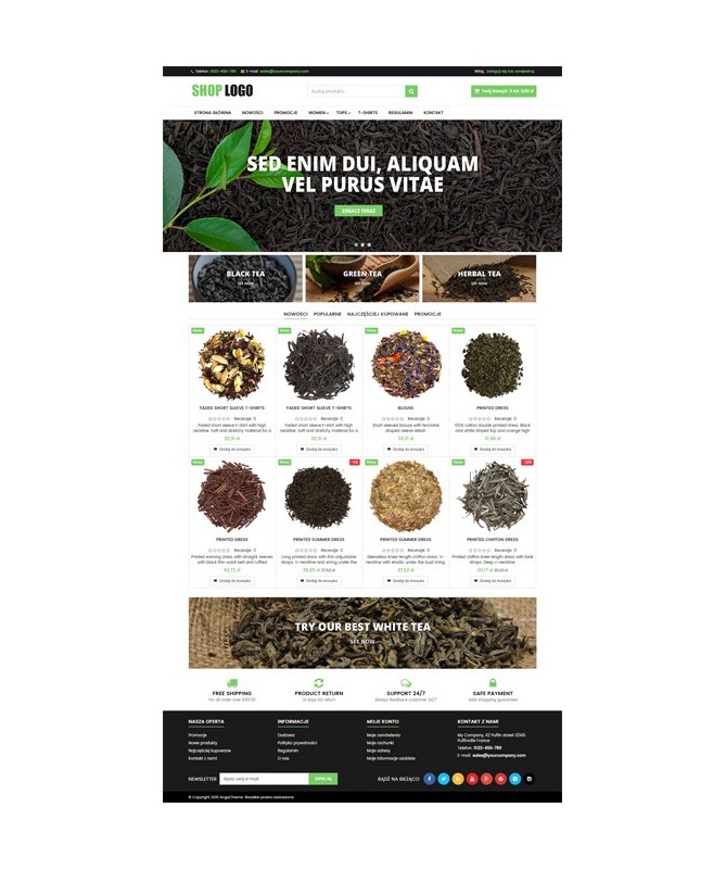 szablon AngarThemes Herbata, zioła i leki